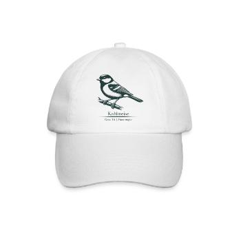 Kohlmeise Silhouette | Ornithologie | Zeichnung - Baseballkappe - Weiß/Weiß - Vorne