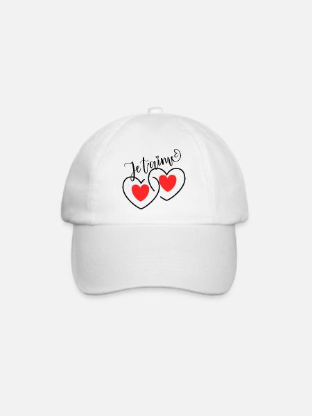Ich liebe dich, verschlungene Herzen - Baseballkappe - Weiß/Weiß