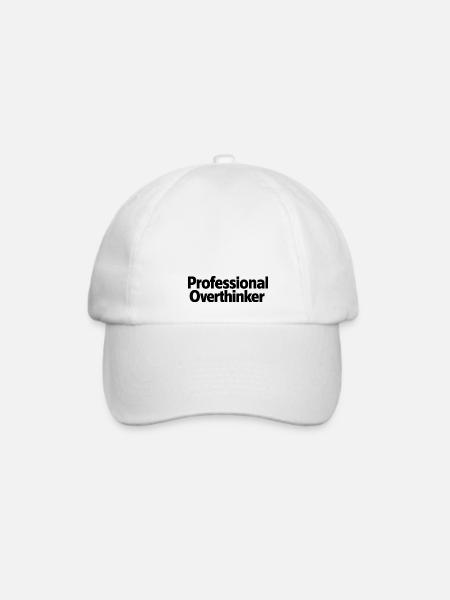 Professional Overthinker Minimalist - Baseballkappe - Weiß/Weiß