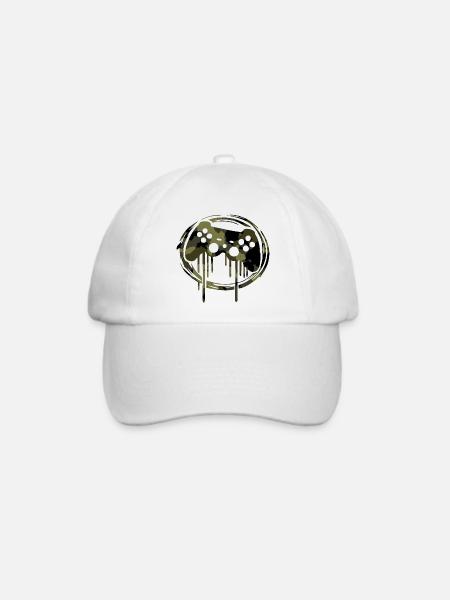 camouflage gamer gaming - Baseballkappe - Weiß/Weiß