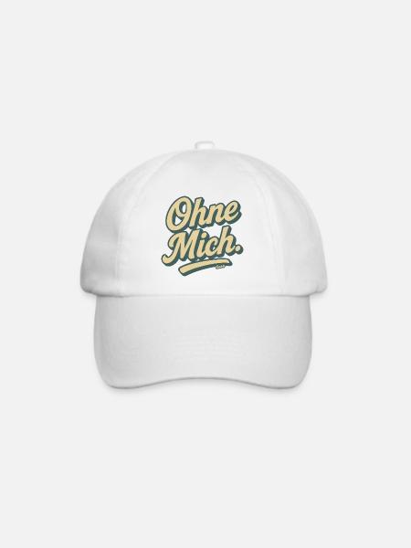 Ohne Mich Retro Script - Baseballkappe - Weiß/Weiß