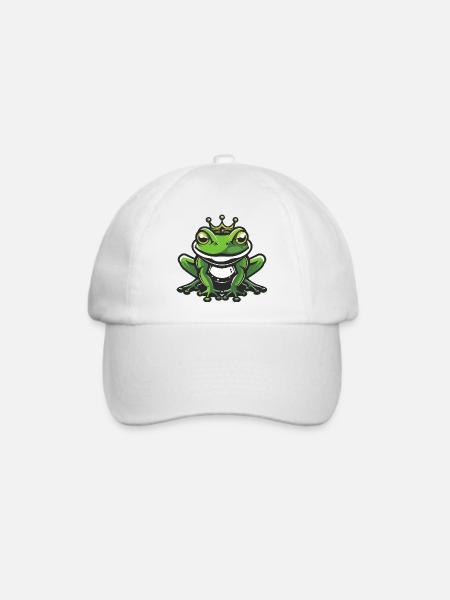 Frosch Kopf Krone - Baseballkappe - Weiß/Weiß