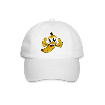 Fröhliche Banane - Baseballkappe - Weiß/Weiß - Vorne