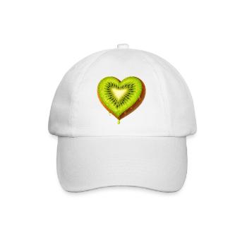 Saftige Kiwi in Herzform Illustration  - Baseballkappe - Weiß/Weiß - Vorne