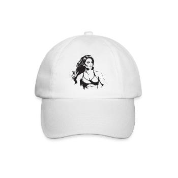 Frau Muskeln - Baseballkappe - Weiß/Weiß - Vorne