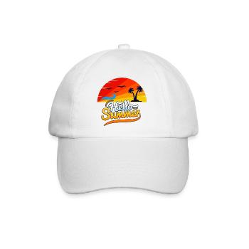 Hallo Sommer – Tropische Sonnenstrahlen - Baseballkappe - Weiß/Weiß - Vorne