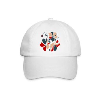 Abstrakte Blume - Baseballkappe - Weiß/Weiß - Vorne