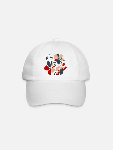 Abstrakte Blume - Baseballkappe - Weiß/Weiß