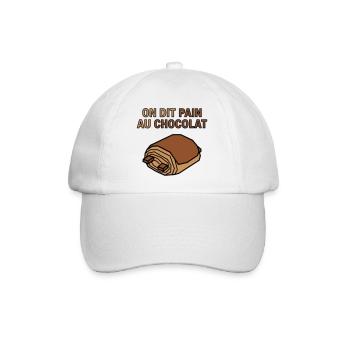Gebäck Wir sagen Pain au Chocolat - Baseballkappe - Weiß/Weiß - Vorne