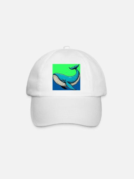 Wal - Baseballkappe - Weiß/Weiß