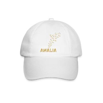 Geschenk für Amalia - Baseballkappe - Weiß/Weiß - Vorne