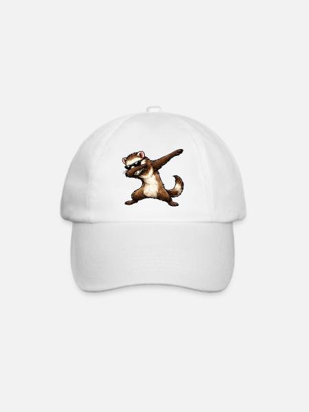 Dabbing Frettchen - Baseballkappe - Weiß/Weiß
