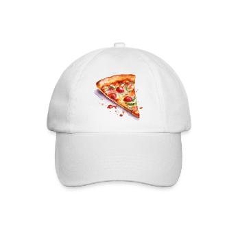 Pizza Aquarell Slice - Baseballkappe - Weiß/Weiß - Vorne