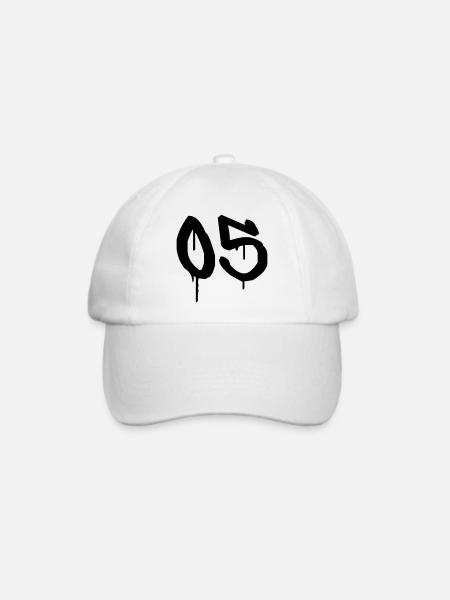 Nummer 05 Urbaner Graffiti-Stil - Baseballkappe - Weiß/Weiß