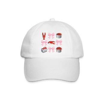 Flusskrebs- und Pink-Schleifen-Coquette-Style - Baseballkappe - Weiß/Weiß - Vorne