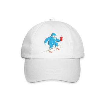 Blauer Yeti Skate & Drink - Baseballkappe - Weiß/Weiß - Vorne
