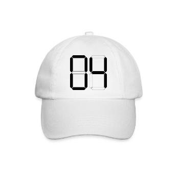 NUMMER 04 Null Vier Geburtstag Geschenk Digital - Baseballkappe - Weiß/Weiß - Vorne