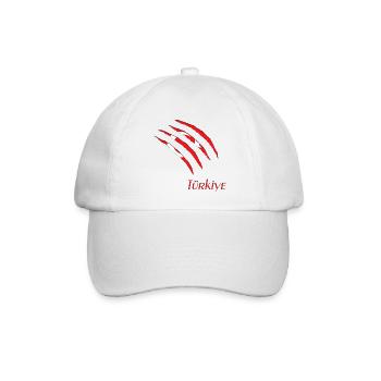 Türkei Krallenspuren Motiv - Baseballkappe - Weiß/Weiß - Vorne