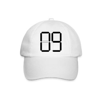 NUMMER 09 Null Neun Geburtstag Geschenk Digital - Baseballkappe - Weiß/Weiß - Vorne