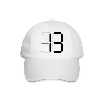 NUMMER 13 Dreizehn Geburtstag Geschenk Digital - Baseballkappe - Weiß/Weiß - Vorne