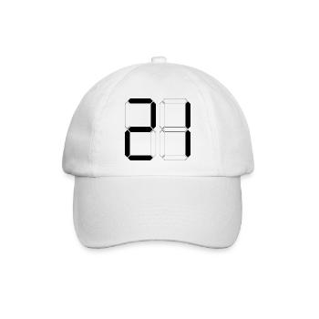 NUMMER 21 Einundzwanzig Geschenk Digital - Baseballkappe - Weiß/Weiß - Vorne