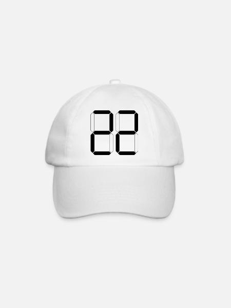 NUMMER 22 Zweiundzwanzig Geschenk Digital - Baseballkappe - Weiß/Weiß