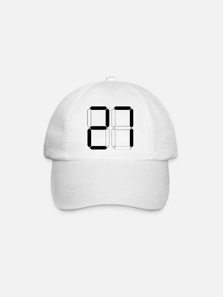 NUMMER 27 Siebenundzwanzig Geschenk Digital - Baseballkappe - Weiß/Weiß
