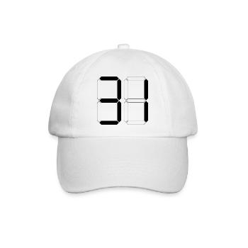 NUMMER 31 Einunddreißig Geschenk Digital - Baseballkappe - Weiß/Weiß - Vorne