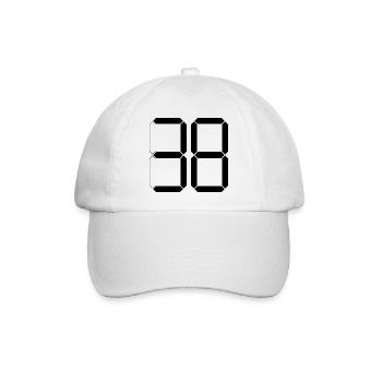 NUMMER 38 Achtunddreißig Geschenk Digital - Baseballkappe - Weiß/Weiß - Vorne