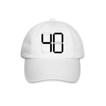 NUMMER 40 Vierzig Geburtstag Geschenk Digital - Baseballkappe - Weiß/Weiß - Vorne