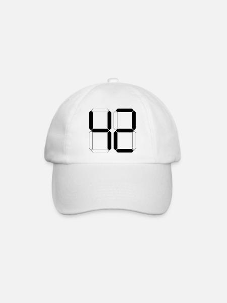NUMMER 42 Zweiundvierzig Geschenk Digital - Baseballkappe - Weiß/Weiß