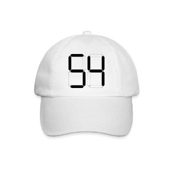NUMMER 54 Vierundfünfzig Geschenk Digital - Baseballkappe - Weiß/Weiß - Vorne
