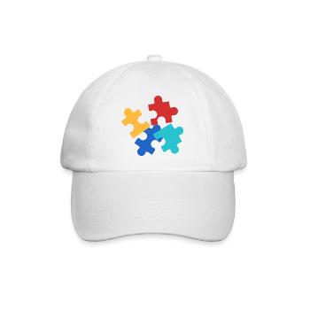 Bunte Puzzleteile Collage - Baseballkappe - Weiß/Weiß - Vorne