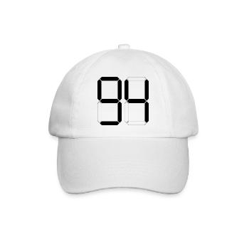 NUMMER 94 Vierundneunzig Geschenk Digital - Baseballkappe - Weiß/Weiß - Vorne