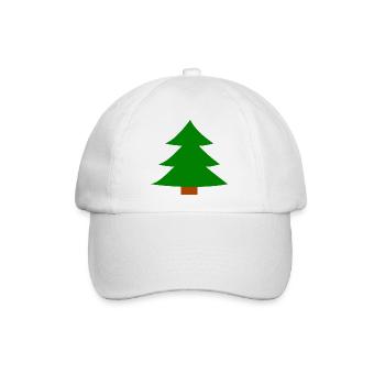 Weihnachtsbaum Silhouette - Baseballkappe - Weiß/Weiß - Vorne