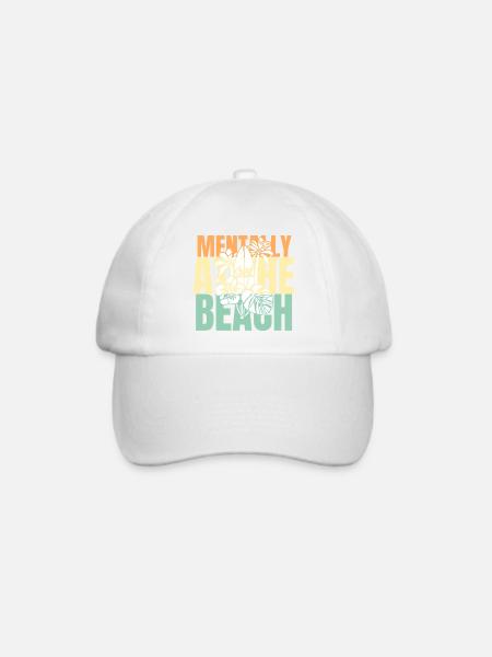 Mentally At the Beach Surfer surfing surf - Baseballkappe - Weiß/Weiß