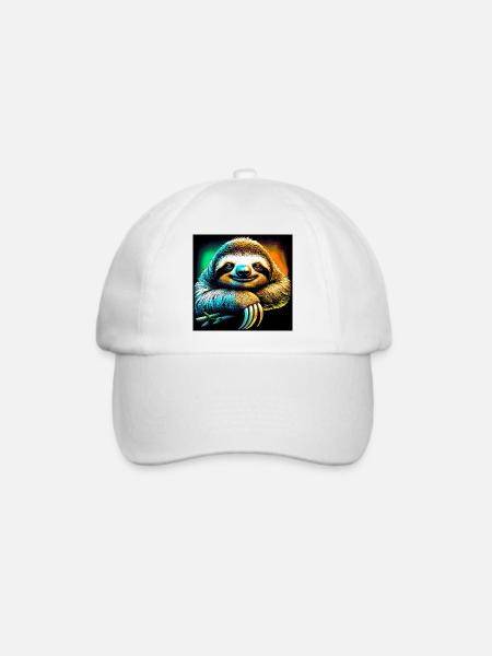 Faultier - Baseballkappe - Weiß/Weiß