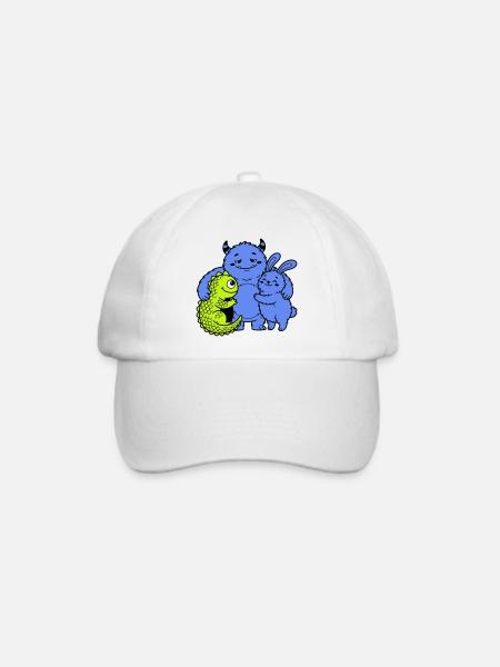 Niedliche Monster - Baseballkappe - Weiß/Weiß