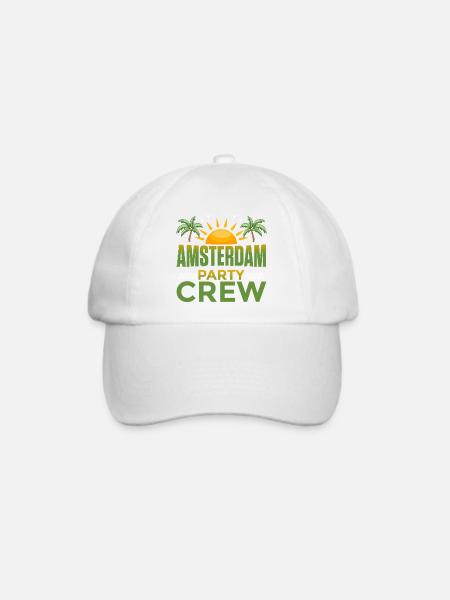 Amsterdam Party Crew - Baseballkappe - Weiß/Weiß