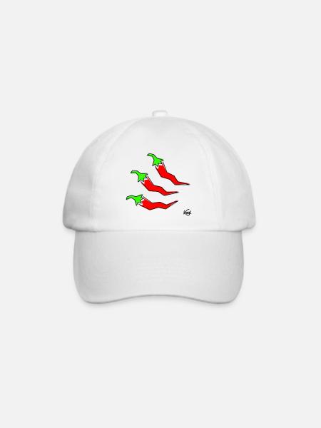 drei Pepperonis - Baseballkappe - Weiß/Weiß