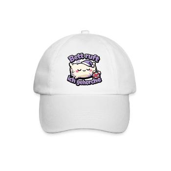 Schlafende Kuschelkatze Bettruf - Baseballkappe - Weiß/Weiß - Vorne