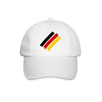 Deutschlandfahne - Baseballkappe - Weiß/Weiß - Vorne