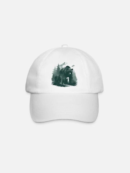 Mama-Geschenk | Wilderness Family Bear - Baseballkappe - Weiß/Weiß