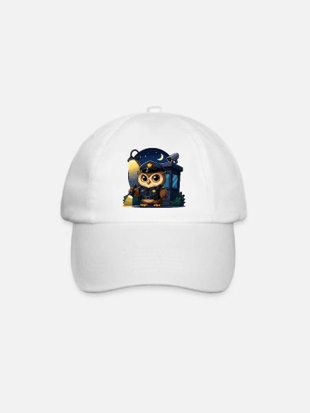 Nachtwächter Eulenpolizist - Baseballkappe - Weiß/Weiß