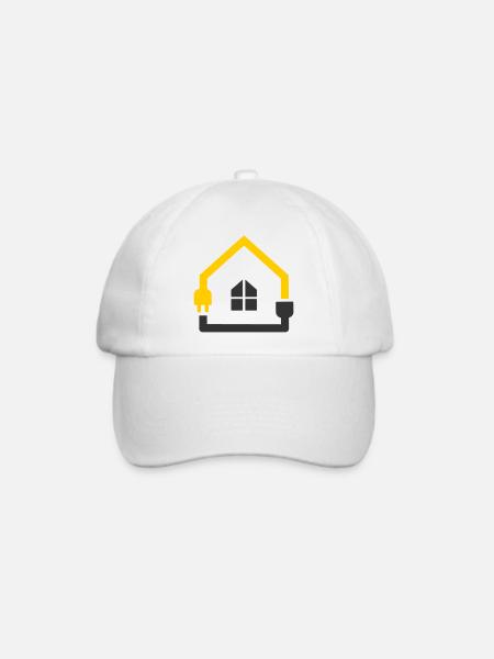 Elektriker Haus Steckdose Smart Home - Baseballkappe - Weiß/Weiß
