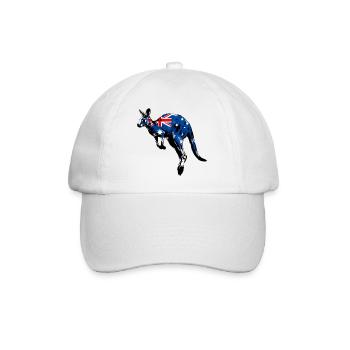 Australisches Känguru-Australien - Baseballkappe - Weiß/Weiß - Vorne