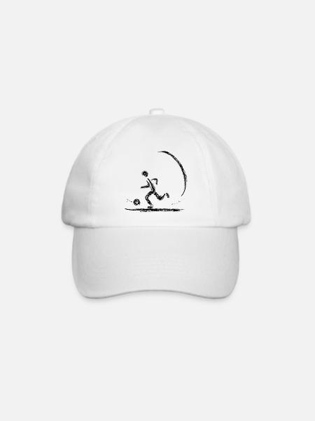 Dynamischer Fußballspieler Abstrakt Sport Design - Baseballkappe - Weiß/Weiß