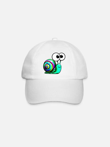 Schnecke - Baseballkappe - Weiß/Weiß