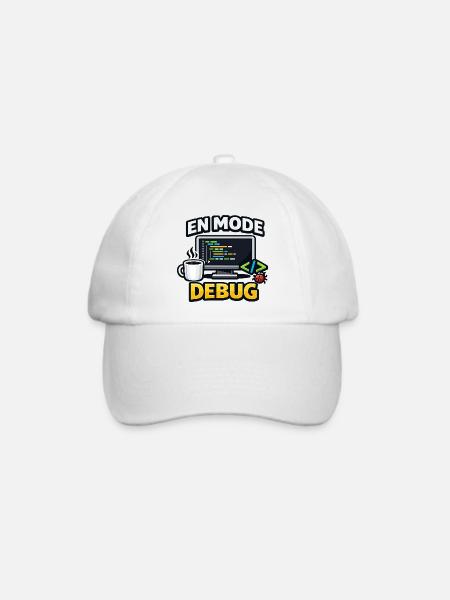 Im Debug-Modus Humor-Entwickler - Baseballkappe - Weiß/Weiß