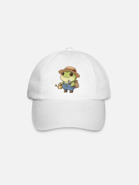 Frosch als Gärtner - Baseballkappe - Weiß/Weiß
